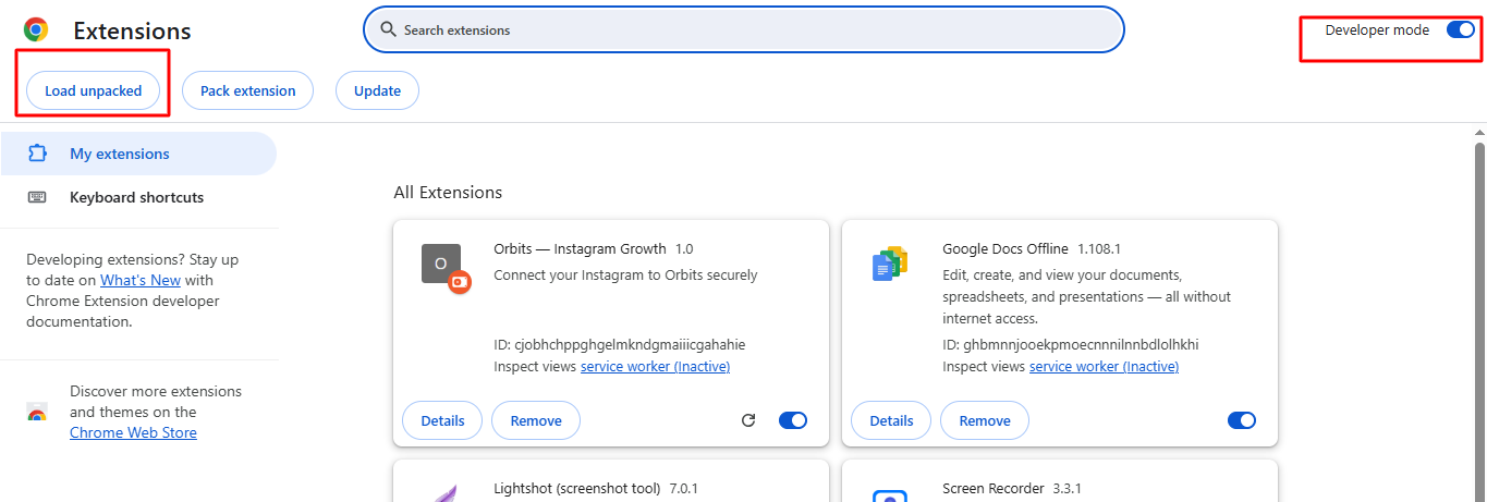 Load the Extension into Chrome